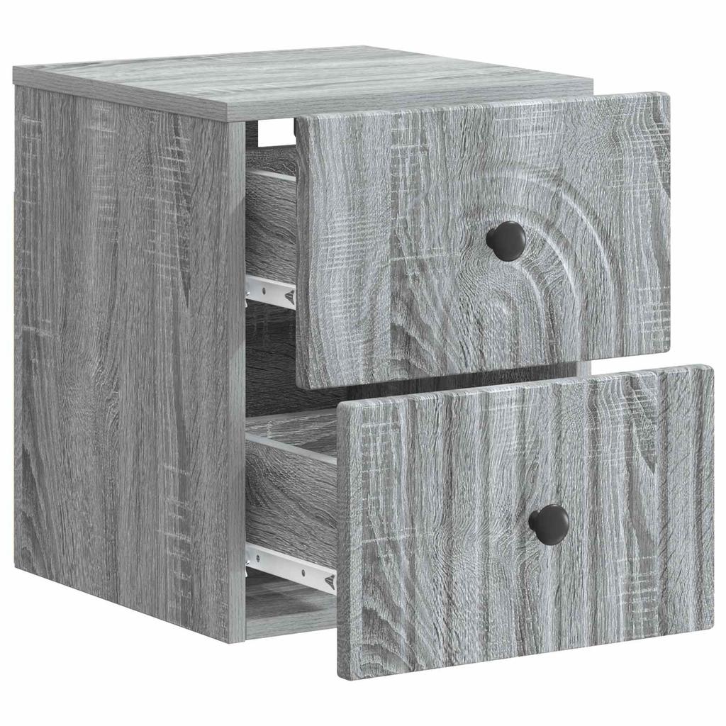 Wall Mounted Nightstand 2 pcs Grey Sonoma 33 x 34.5 x 40 cm