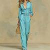Moda Donna Casual Tinta Unita Stampa Autunno Inverno Manica Lunga Bretelle Pantaloni Tute & Rompers