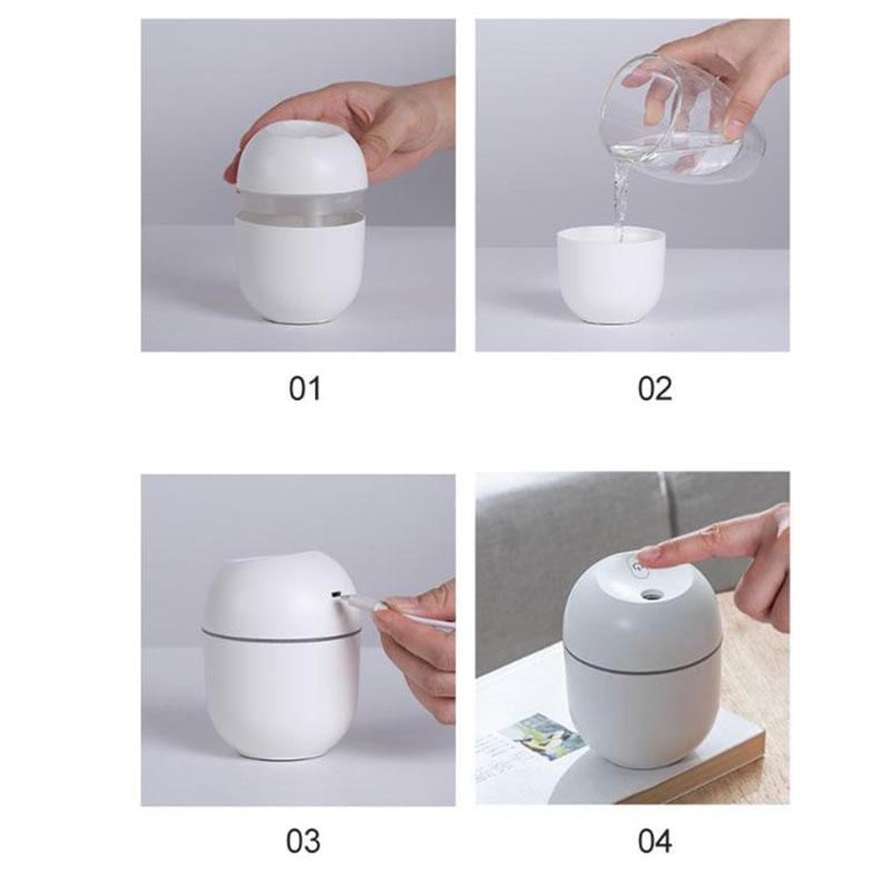 Ultrasonic Air Humidifier Mini Portable Essential Oil Aromatherapy Diffuser for Home Office Car 220ml