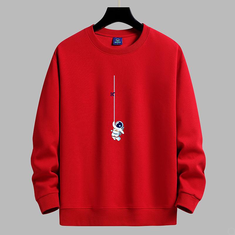 Astronaut Pattern Man's Round Neck Sweatshirt Fashion Casual Long Sleeve Large Size Hoodie