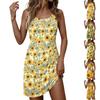 Robe d'été décontractée à fleurs pour femme, col rond, sans manches
