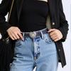 Gothic Waist Belt for Cowgirl Carved Silver Buckle Retro Silver Buckle Waist Chain Stylish Belt Fashion Accessories