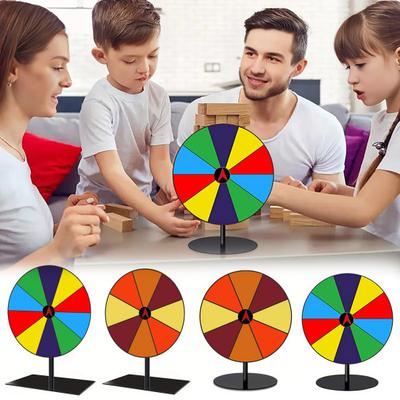 Akrylové duhové výherní kolo s perem 8/10 slotů Stíratelné točící se kolo se stojanem DIY Spinner Ruleta Kolo štěstí Party desková hra Rekvizity