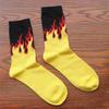 Flame Socks for Men Women Hip Hop Cartoon Fire Yellow Black Fashion Designer Sports Skateboard Cool Stuff Gift (SO23)