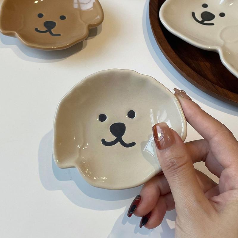 Cartoon Bear Ceramic Dishes Mini Condiments Appetizer Plates Snacks & Dipping Sushi Soy Sauce Vinegar Saucer Kitchen Tableware
