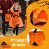 2PC LED Light Up Halloween Pumpkin Candy Tote Bag Basket Kids Trick-or-Treat Party Bucket Holiday Event Decoration Gift Bag