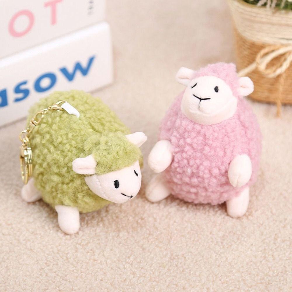Lifelike Lamb Plush Keychain Plush Chubby Lamb Plush Toy Stuffed Animal Keyring  Bag Decoration
