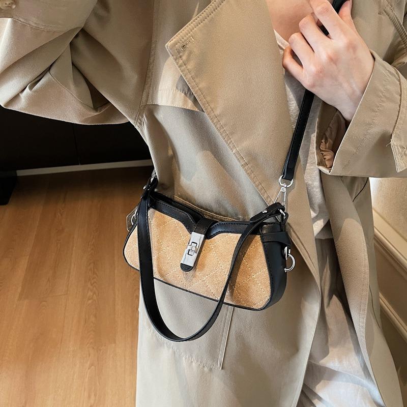 Niche Bag Women's Autumn and Winter New Matte Retro Messenger Bag High-end Single Shoulder Armpit Bag