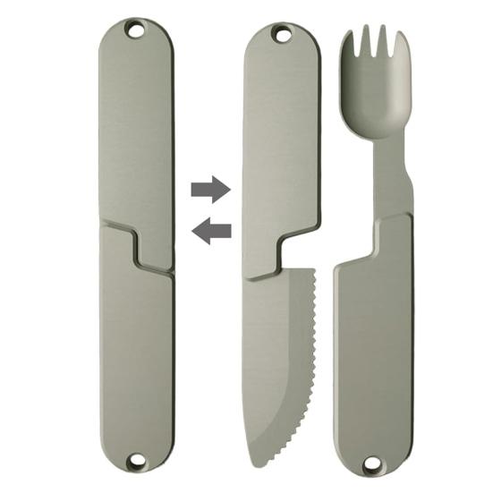 2 in 1 Camping Utensils Set Portable Magnetic Detachable Spoon Fork Combo