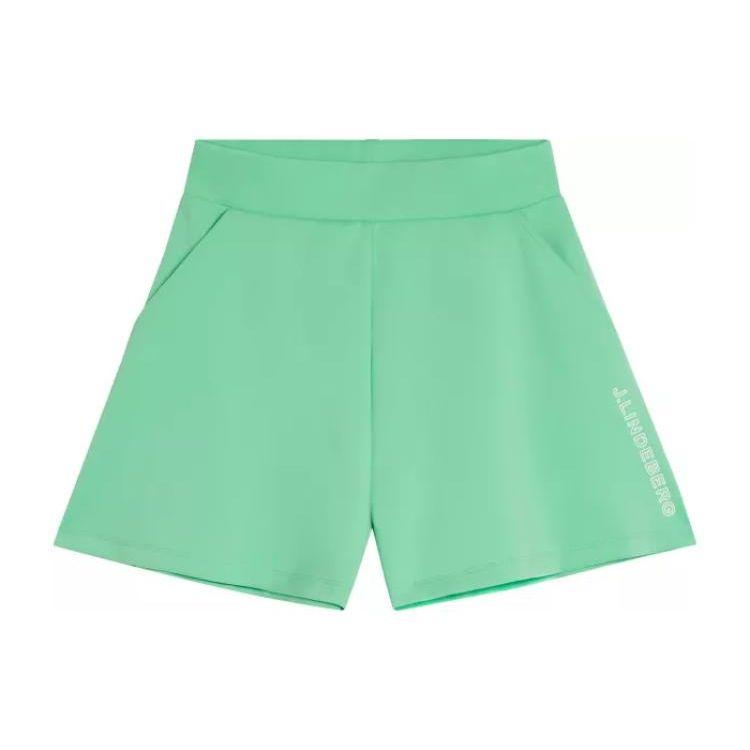J.LINDEBERG High-Waisted Fitted Casual Shorts With Letter Print Women Shorts Green GWJS09223-M239