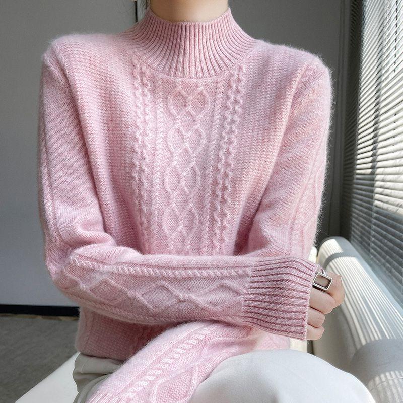 Women's Plus-Size Knitted Sweater Autumn Winter Upper Garment Turtleneck Base Layer
