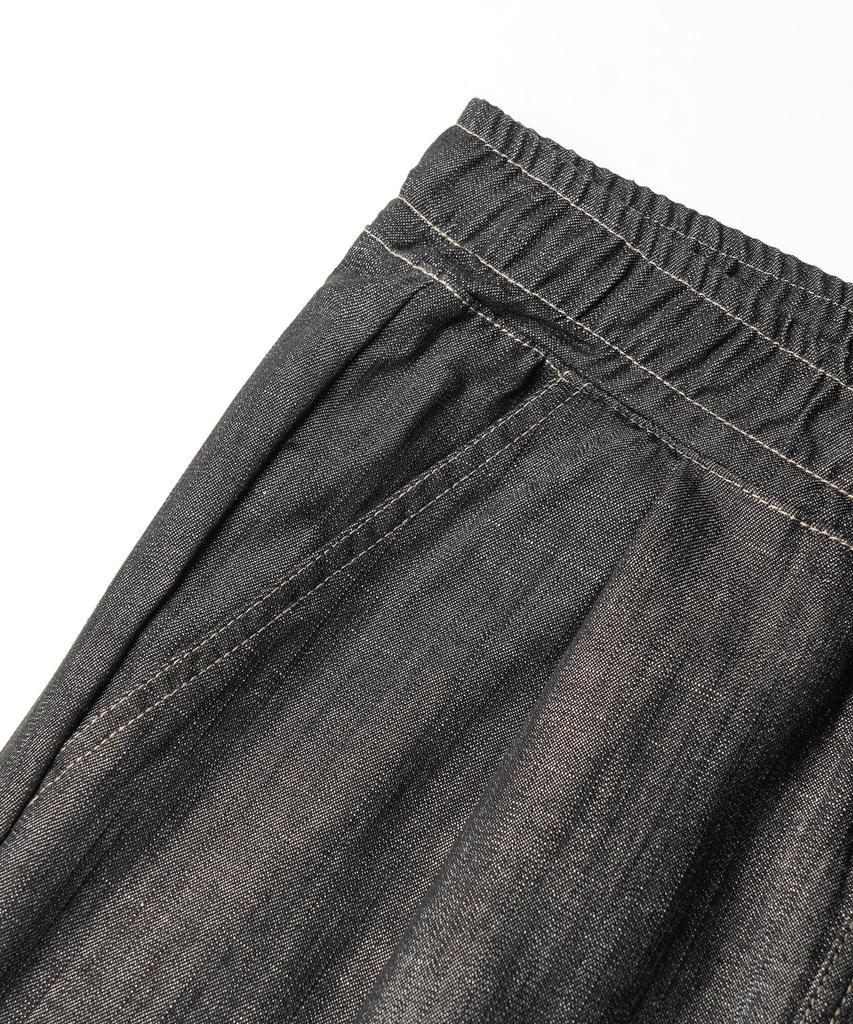 JEMUT World Summer Non-Faded Elastic Waist Denim Pants Black Kjlp2631