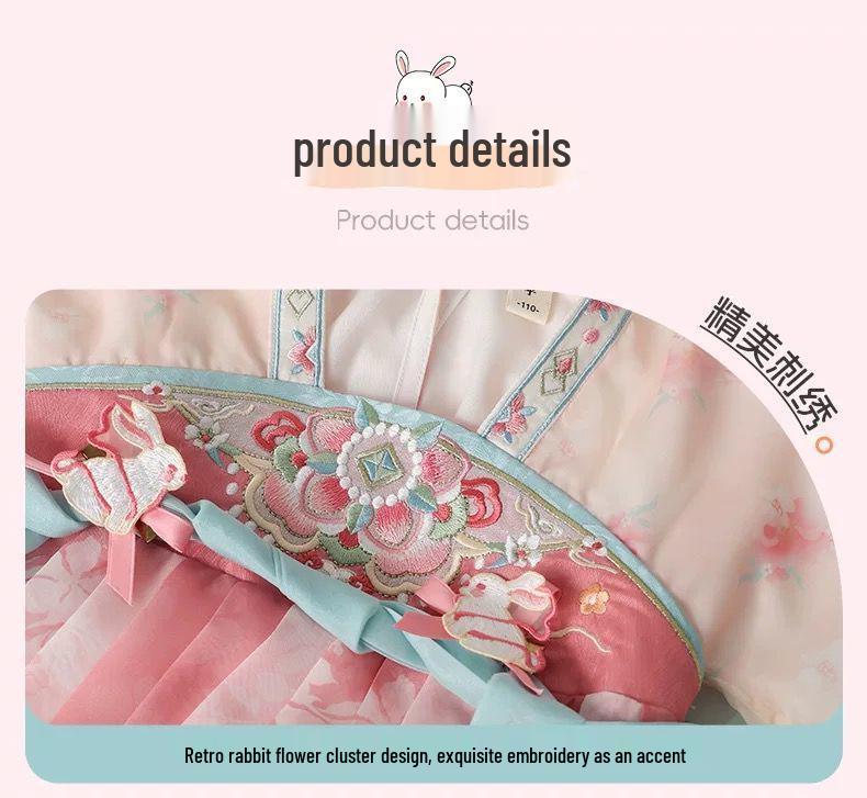 Chinese Style Fairy Hanfu Summer Ruqun: Little Girl's Ancient Tang Suit Princess Dress