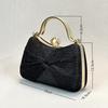 Wrinkled Banquet Bag, Ladies' Exquisite Hand-held Evening Gown Bag, Socialite Dress Party Crossbody Handbag, Light Luxury Style