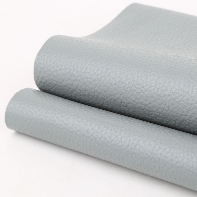 Grey blue top layer cowhide, lychee patterned genuine leather, 1.5mm thick soft cowhide, grey sofa seat headboard leather fabric