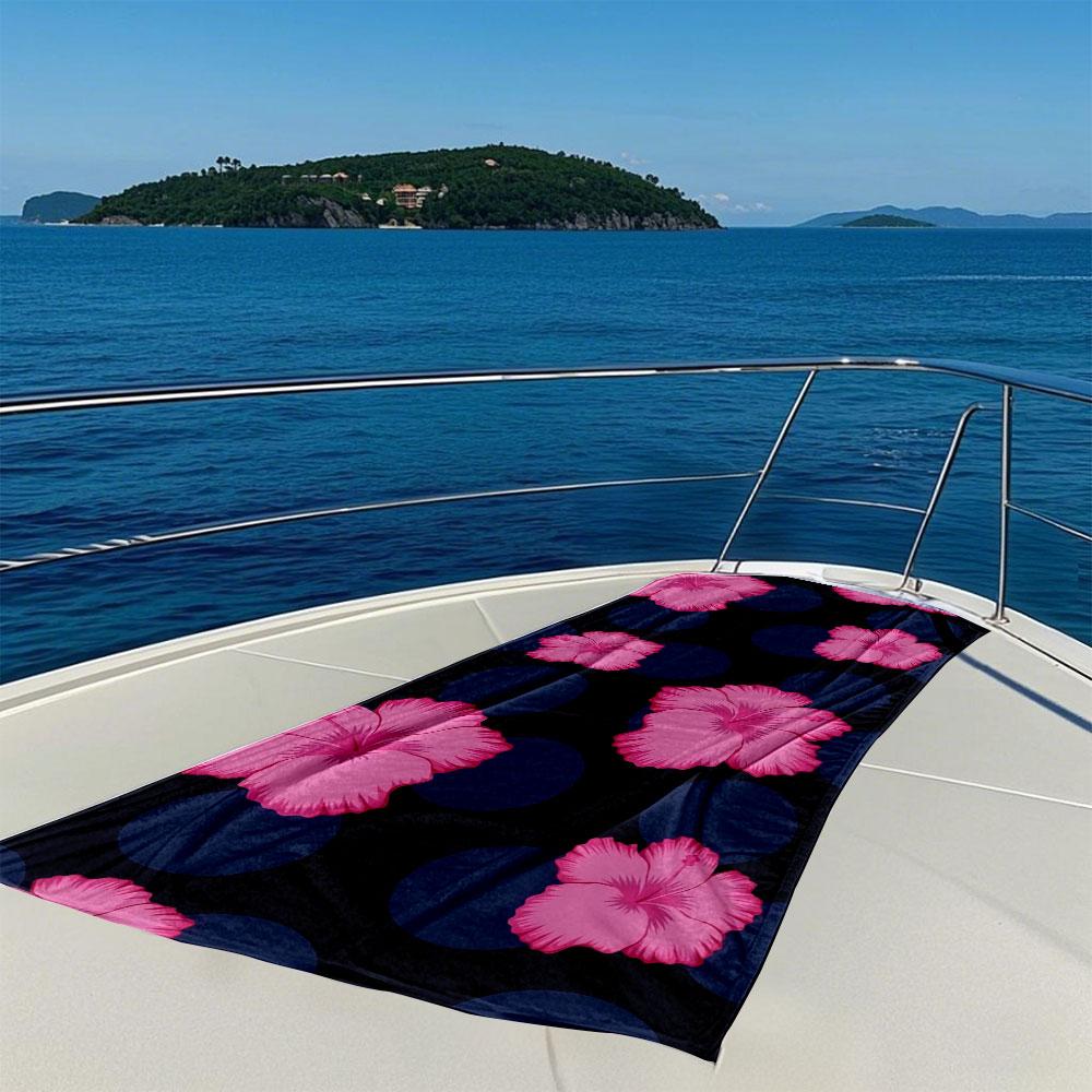 Polka Dot Hibiscus Beach Towel Quick Drying Travel Towel Unisex Soft Comfortable Quick Dry Portable for Men Women Beach