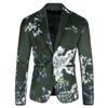 Men's Stylish Casual Print  Business Wedding Party Outwear Coat Suit Tops