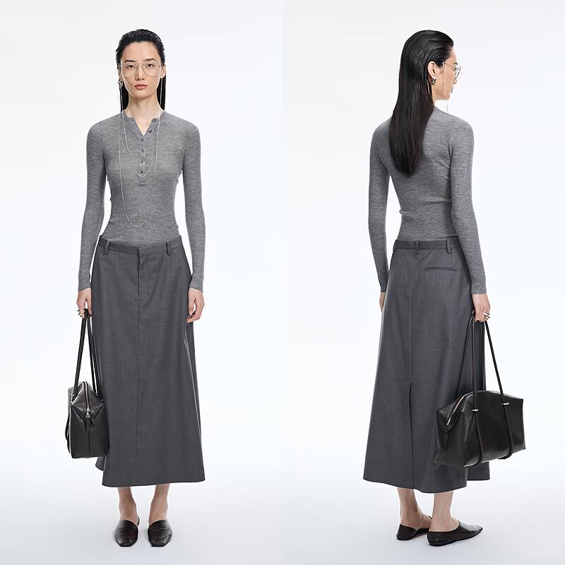 JNBY 2026 Spring A-Line Wool Blend Skirt