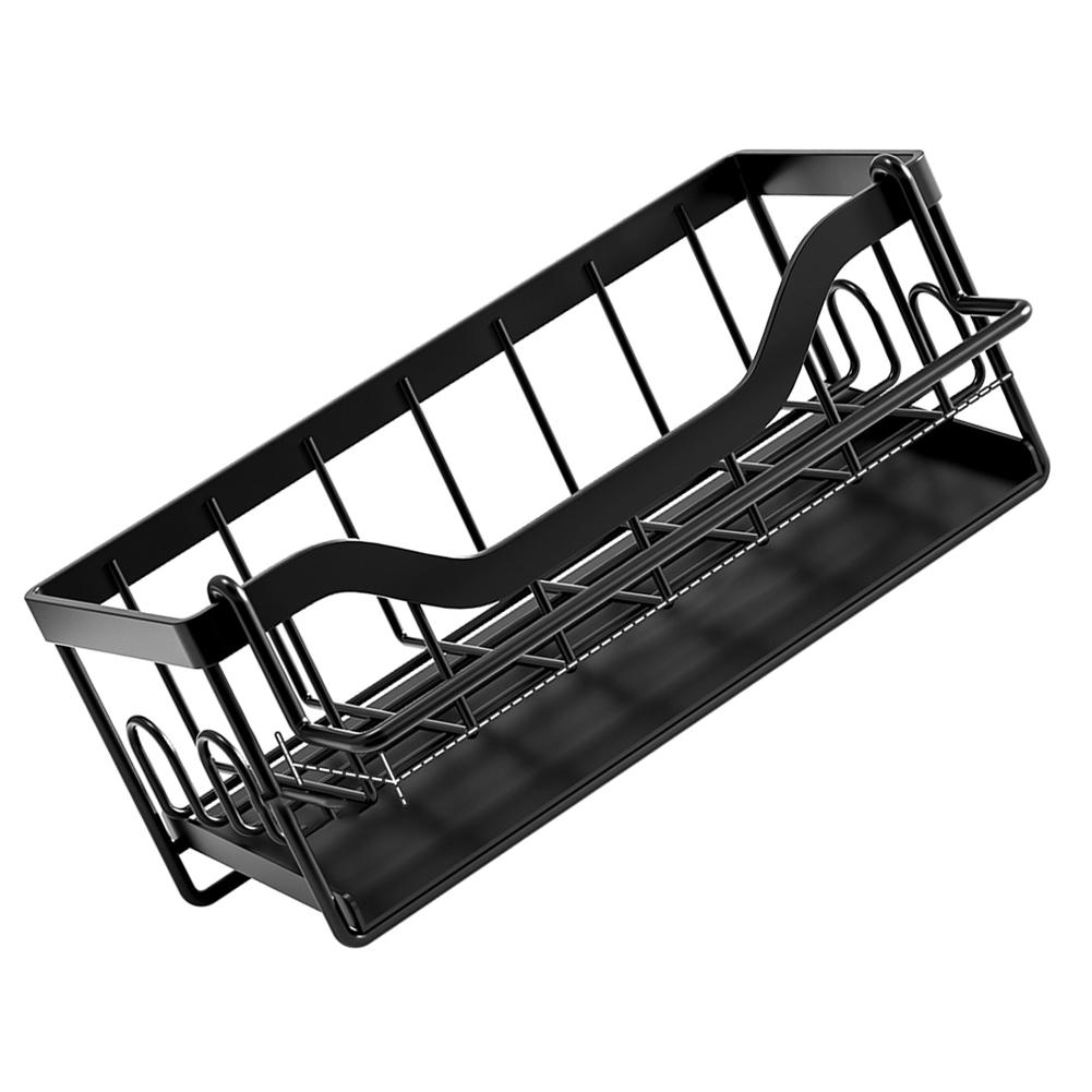 Adhesive Dish Drying Rack Easy Installation Kitchen Sink Sponge Holder with Drainboard for Organizer Home Kitchen Counter