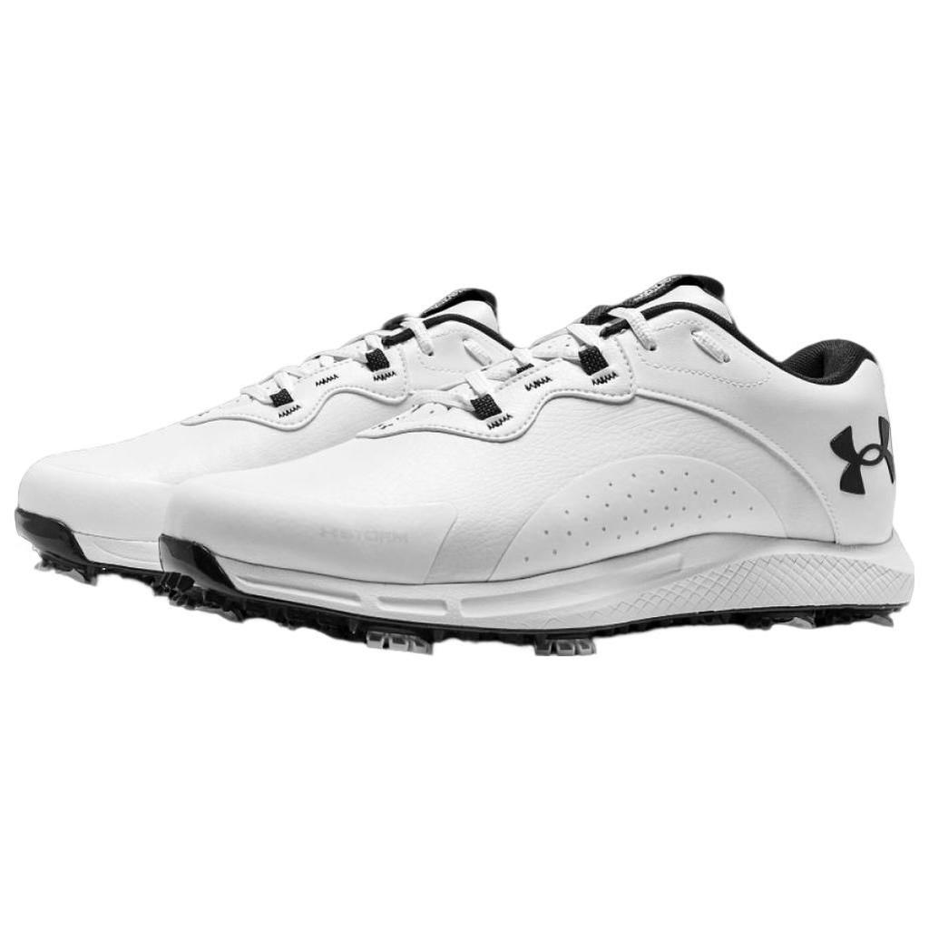 Under Armour Charged Draw 2 Golf Wide White Black Men Sneakers 3026401-100