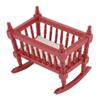 Miniature Baby Crib Safe Exquisite Glossy Vivid Red Wooden Doll House Crib for 1:12 Dollhouse