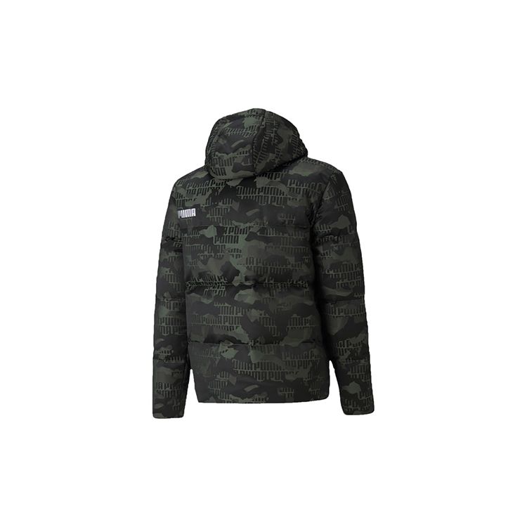 Puma Kamuflasjetrykk Varm Hettejakke i Dun Herre Yttertøy Mørkegrønn 585532-64