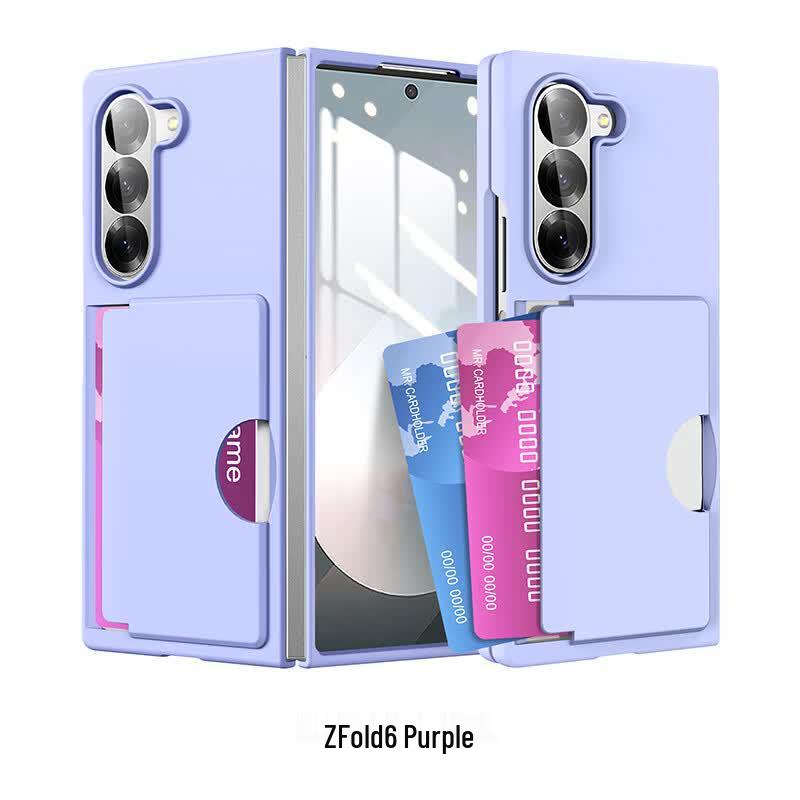 CAXITON Samsung Z Fold 6 Transparent Frosted Wallet Phone Case