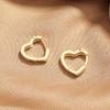 Micro-Inlaid Zircon Love Ear Buckle Earrings Women'S Niche High-End Drip Glaze Small Peach Heart Accessories
