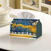 1pc 2D Flat Printed Music-Themed Dreamy Style Tissue Box, Suitable for Homes, Music Classrooms, Recital Halls, and Cafes, Polyester Material, Large Si