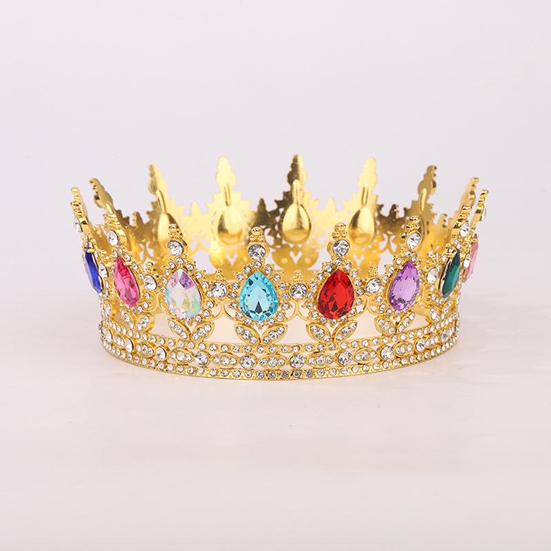 Elegant Rhinestone Alloy Crown Tiara: Exquisite Retro Bridal Headpiece & Hair Accessory