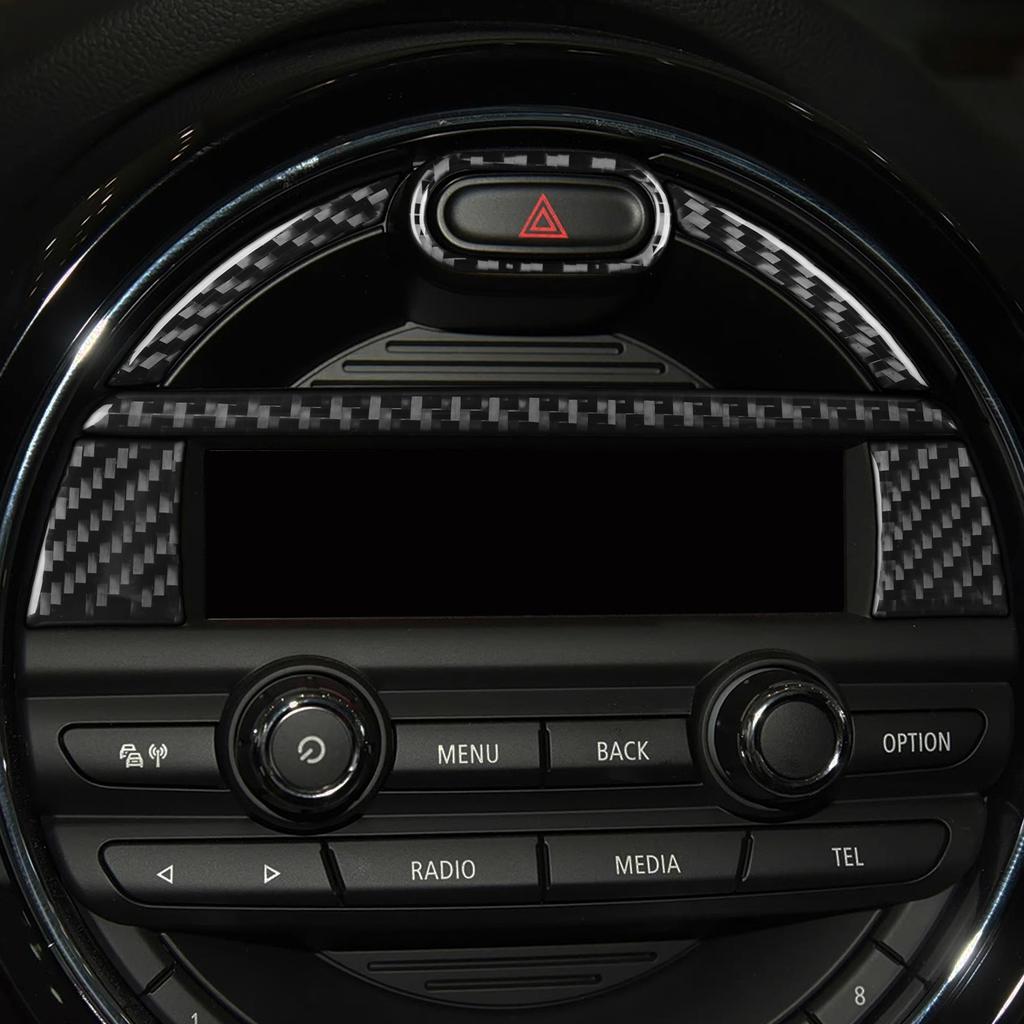 For Mini Cooper F56 2014-2021 Carbon Fiber Central Console Wheel Speedometer Air Outlet Panel Trim Set Car Accessories Sticker