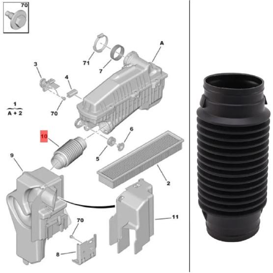 Air Intake Hose 17.5cm/6.89 Inches Length Pipe 1436G6 1.6 Fit For Peugeot 206 307 308 408 Fit For Citroen C2 Parts