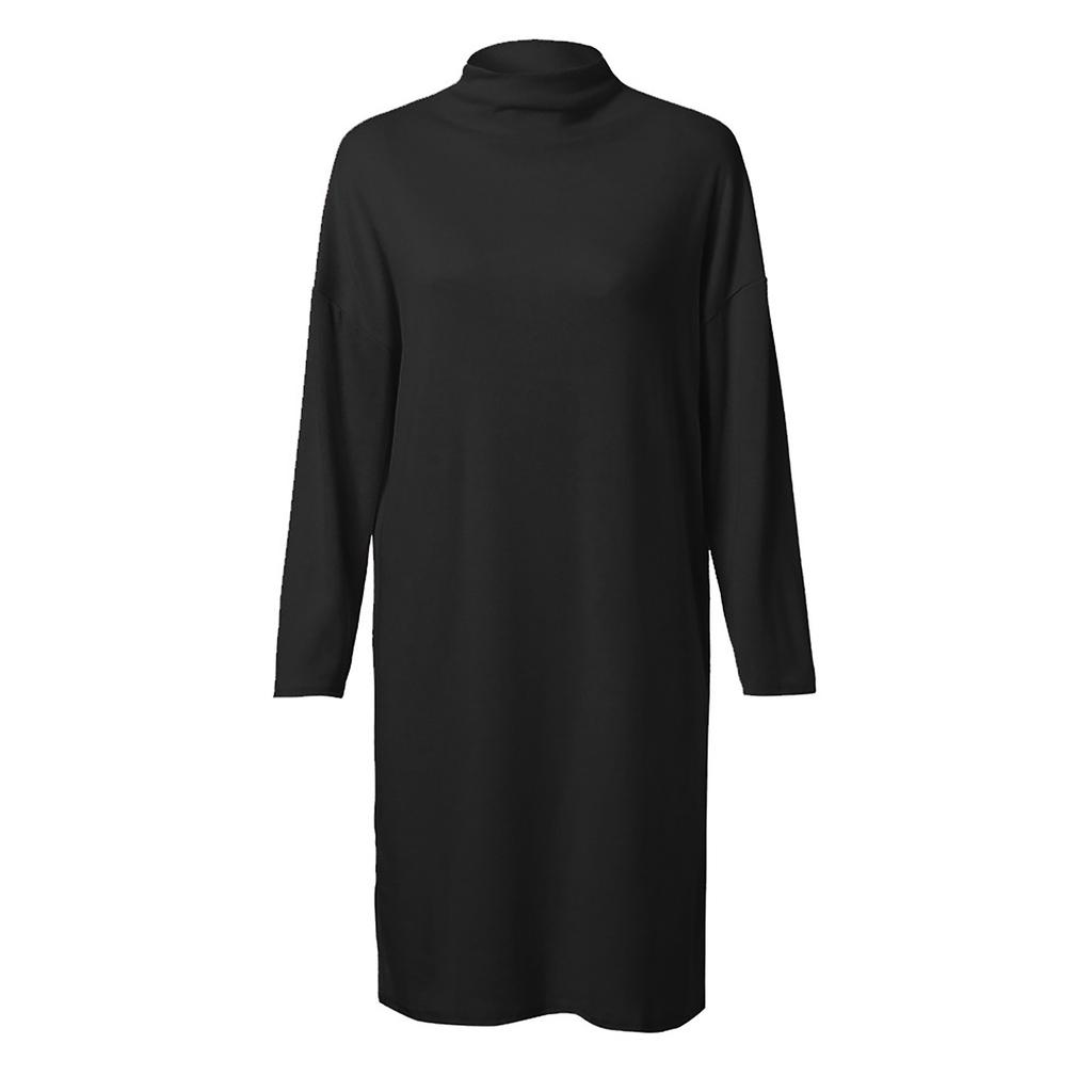 Women Casual Turtleneck Long Sleeve  Dress Evening Party Dress