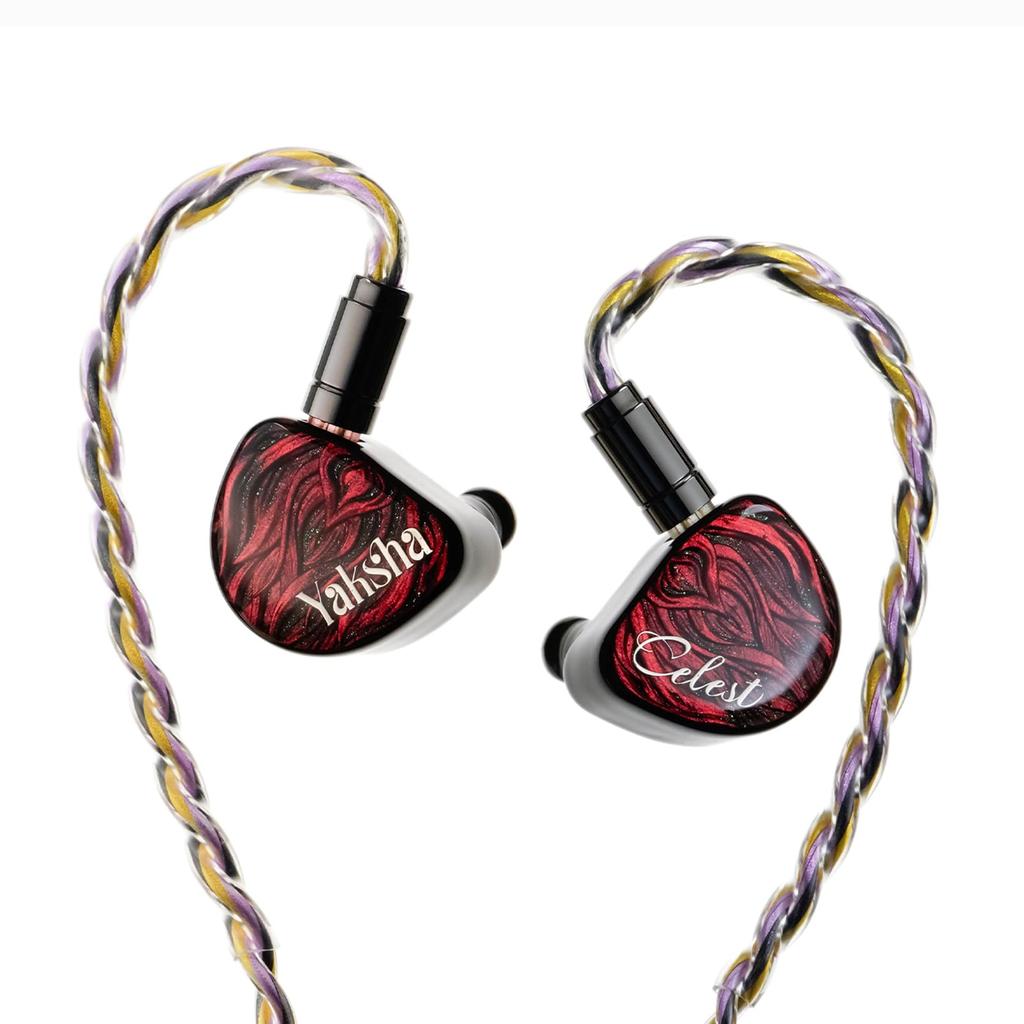 HiFiGo Kinera Celest Yaksha Wired Hybrid Monitor Earphones HiFi Sound Detachable for Musical Instrument TV and Mixing In-Ear (2DD+1BA+1MPD), In-Ear