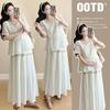 Maternity 2026 Bohemian Short-Sleeve Loose Shirt Set for Women
