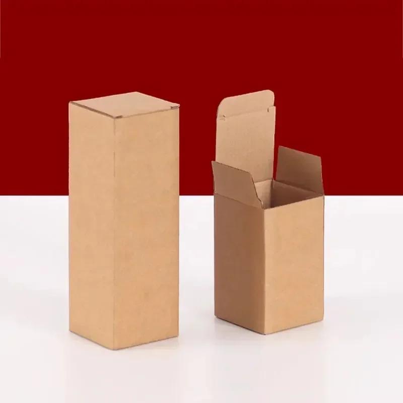 50piece Rectangle Corrugated Kraft Paper Thick Durable Express Packing Boxes Long Strip Socket Box Cosmetics Umbrella Pack