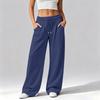 Women's Casual Loose Fit Wide Leg Pants with Pockets Comfortable Winter Long Trousers