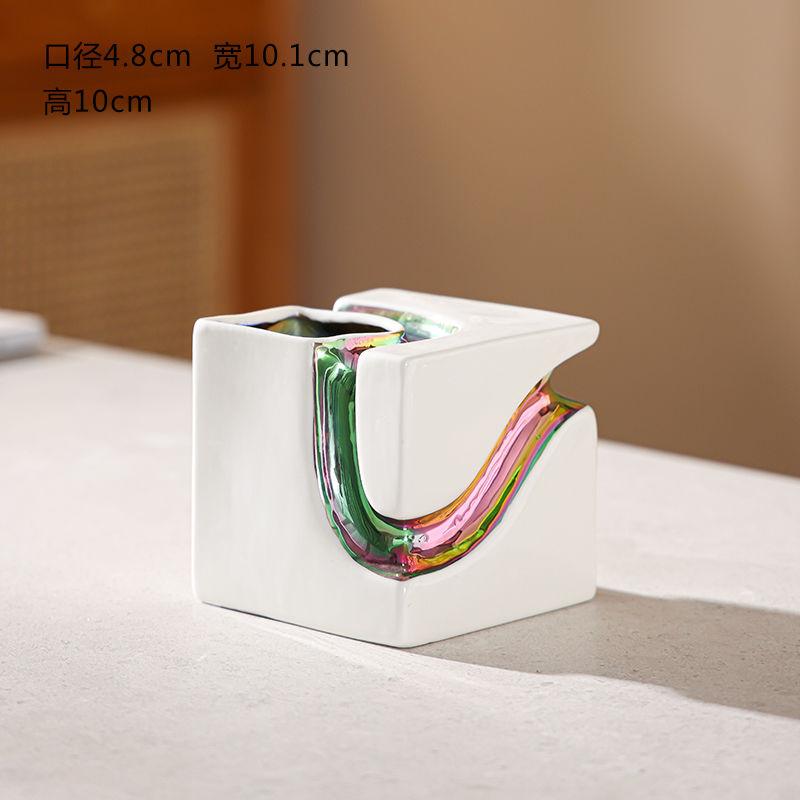 Modern Color Special-shaped Ceramic Vase Art Streamline Color Irregular Hydroponic Vase Flower Arrangement Container Decoration