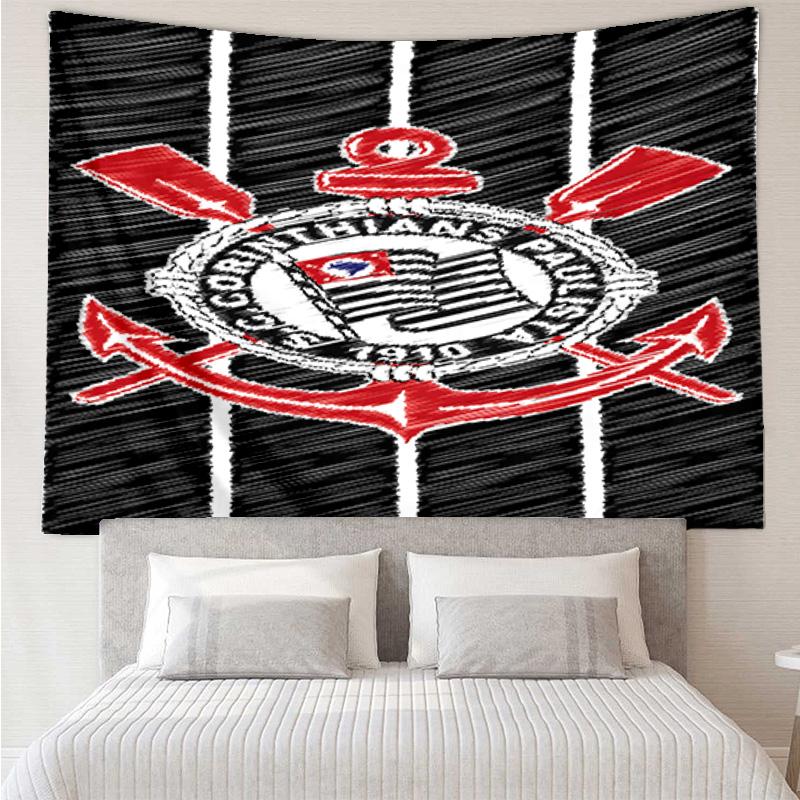1PC Sport Club Football Crest Printed Tapestry Room Decoration Wall Hanging for Living Room Bedroom, dormitory, Birthday and Christmas gifts