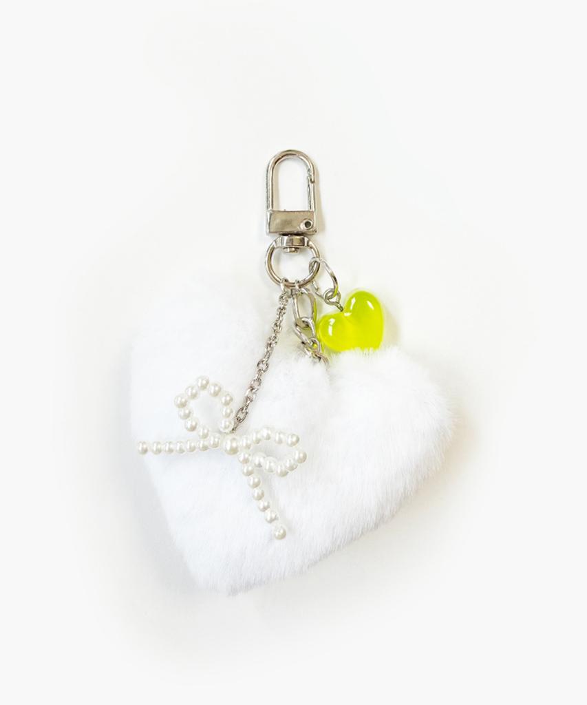 MONOFLUX Double Heart Ribbon Keyring