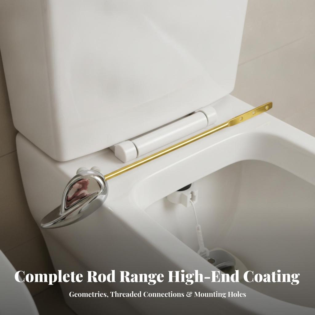 Toilet Flush Handle | Polished Chrome Finish, Tank Lever with Metal Rod,