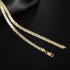 Lihong 18K Gold 18-24inch 45-60cm 5mm Full Side Chain Necklace for Women Men Fashion Wedding Party Charm Jewelry