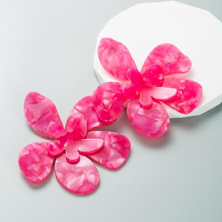 Acrylic Big Flower Earrings Floral Stud Earrings Statement Beach Jewelry