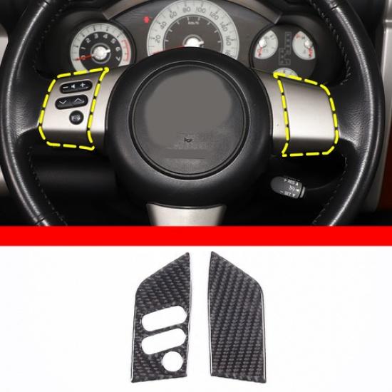 Carbon Fiber Steering Wheel Button Sticker For Toyota FJ Cruiser 2007-