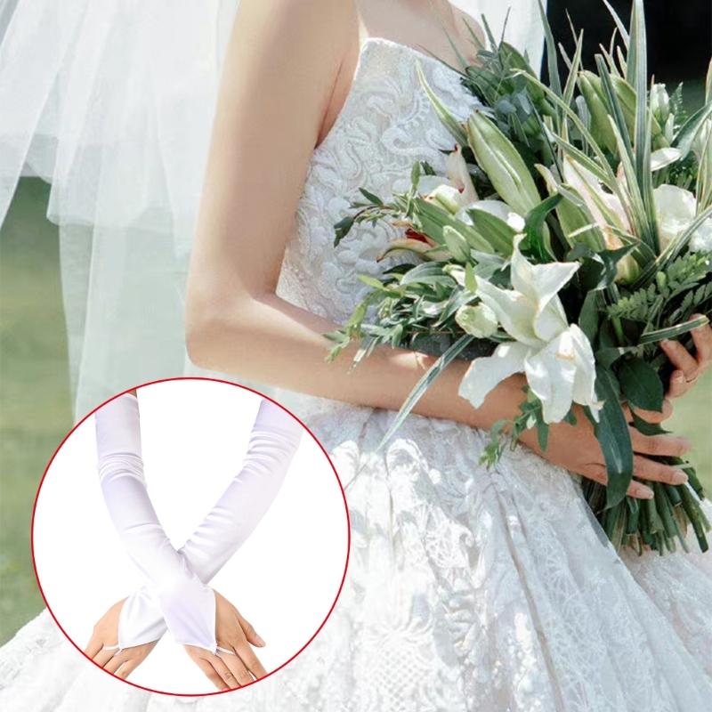  Elbow Gloves for Formal Event Party Costume Gloves Elegant Ceremony Gloves Women Stage Performances Arm Sleeves