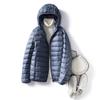 Autumn and winter new women's hooded light down jacket short casual thin down jacket large size winter clothing