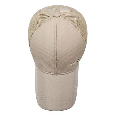 Boné de beisebol respirável de secagem rápida para homens, chapéu de malha com protetor solar para áreas externas, chapéu de sol de aba longa, maré