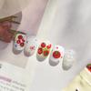 Kawaii Red Jelly Tomato Nail Art Sticker Bowknot Star Cute Summer Fruit 5D Fruit Self Adhesive Nail Art Decals For Summer Diy