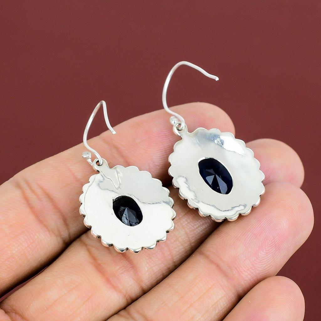 Faceted Tanzanite Quartz Earrings Genuine Gemstone Earring 925 Sterling Silver Earrings Handmade Jewelry Dainty Vintage Earring Gift For Mom