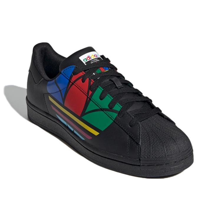 Adidas Superstar Pure 'Colorful Trefoil - Core Black' (Unisex) Core Black / Red / Blue Skate Shoes FU9518